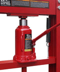 Close-up of the hydraulic bottle jack on the Heavy Duty 20 Ton H Frame Hydraulic Shop Press Shop Dog.