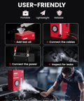 Pro Grade Automotive Smoke Machine With Built In Air Pump And Pressure Gauge For Easy Leak Detection In Vacuum, Fuel, EVAP And Engine Systems, A Complete Car Leak Testing Tools Kit For Fast Results shown in use