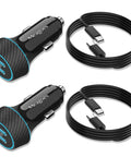 Two Pack Dual 45W PD USB C Car Charger With 90W Total Output, Fast Charge Two Phones At Once For iPhone, 12V Cigarette Lighter Adapter