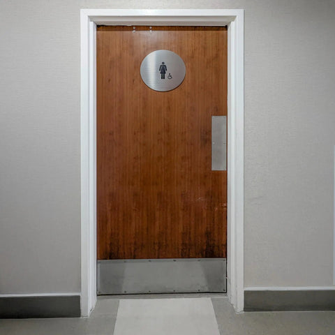 J 4626 Door Push Plate Stainless Steel 4 Inch By 16 Inch Single Pack Built To Shield Doors From Scuffs On Bathroom Door