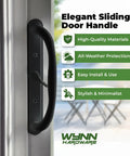 Top Tier 10 Inch Black Pull Handle Set For Sliding Patio Glass Doors With Center Latch Replacement Fits 3 15 16 Inch Hole Spacing