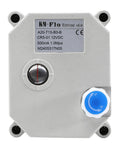 Top view of 12V DC Motorized Brass Ball Valve With L Port, showing label and position feedback dial