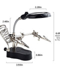 3.5X12X Helping Hands Soldering Station With LED Light And Alligator Clips, Magnifier Stand for precision work