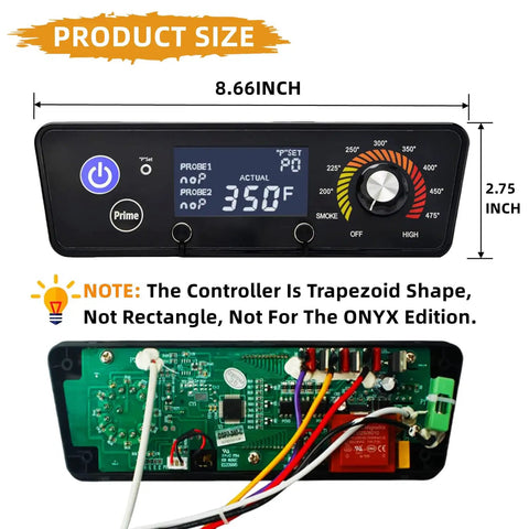 Upgraded Digital With LCD Display Control Board Replacement For Pit Boss Pellet Grills size dimensions and internal view
