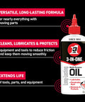 Heavy-Duty Drip Oil With Marksman Twist Spout For Tough Jobs, Long Lasting Lubricant For Tools, Chains, Axles And Gear in 4 oz bottle