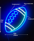 Blue Football Shape Neon Light Sign LED USB Powered Wall Decor For Bedroom Kids Game Room College Party And Christmas Gifts