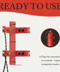 All Purpose Fire Extinguisher Mount Bracket With Easy Install Kit Holds Up To 10 Lbs shown ready to use for secure mounting