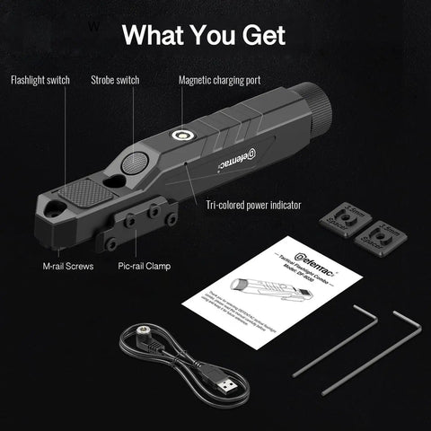 Beast 1600 Lumen Tactical Flashlight With Momentary On And Strobe Built In Rechargeable Battery 240 Meter Beam accessories