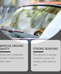 Two Pack Windshield Crack Repair Kit With 2025 Glass Repair Liquid For Small Cracks Chips And Star Shaped Damage Quick Easy At Home DIY Fix Long Lasting Bond Clear Finish applied on car windshield