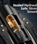 Close-up of sealed hydraulic system in East Mount Twister Arm Exerciser, showcasing strength and smooth operation.