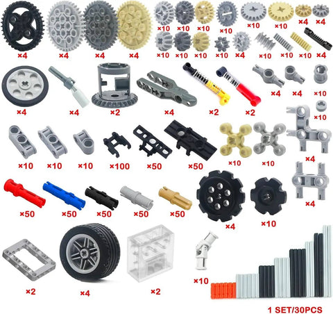 852 Piece Technic Parts Kit With Gears And Axles For Builders Dope DIY Set Featuring Connectors Universal Joints Tracks Tires