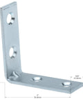 100 Pack Tough As Nails L Shaped Corner Braces 2 Inch 14 Gauge Zinc Coated Steel Angle Brackets for DIY Projects, detailed view.