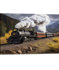 Steam Locomotive Train Canvas Wall Art for Living Room and Bedroom Decor, vintage landscape print with mountain scenery, 18x12 inch