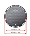 Heavy Duty Cast Iron Manhole Cover And Lid For Septic Tanks B125 Class 50x60x3 Cm Durable Metal Drainage Cover For Courtyards And Lawns
