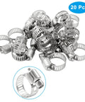 Heavy Duty 20 Pack 304 Stainless Steel Hose Clamps Three Eighths To Five Eighths Inch Universal Worm Gear Pipe Clamps