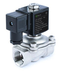 Three Quarter Inch Stainless Steel Solenoid Valve, Rock Solid 12V DC Normally Closed, 145 PSI Electric Valve for Water, Air, Diesel