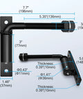 Heavy Duty Three Quarter Inch J Bolt Gate Hinge Seven Inch Adjustable Weld On For Wooden And Metal Gates Farm Fence And Driveway Use Two Pack Supports Up To One Thousand One Hundred Lbs Per Pair, dimensioned view