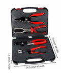 Fonowx Heavy Duty Hose Clamp Pliers Set For Auto Repair Pros With Alloy Steel Handles Perfect For Fast Oil Line Access And Garage Jobs Plus Storage Case Included, 4-piece kit in case