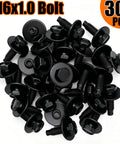 Rock Solid M6 1.0 By 25Mm Hex Head Sems Bolts With 19.5Mm Washers 30 Pack Heavy Duty Auto Body Fasteners in black arrangement.