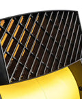 Close-up of grill on Heavy Duty Utility Blower With 3 Speed Portable Floor Fan, Pivoting Head, Built In Outlet, And Rugged Construction