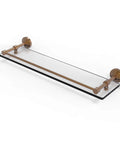 Waverly Place 22 Inch Tempered Glass Shelf With Gallery Rail In Brushed Bronze Finish, Wall Mounted Bathroom Or Kitchen Organizer