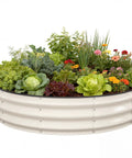 Heavy Duty Galvanized Raised Garden Bed 4x4x1 Ft Round Metal Planter Box For Outdoor Garden With Open Bottom Rust Resistant Steel