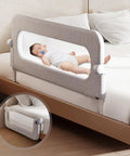 Extra Tall Toddler Bed Rail Guard for Kids, adjustable height, foldable and portable bed rail, breathable mesh, 48 inch long