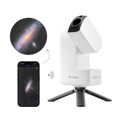 Seestar S30 Pro Smart Telescope With App Control For No Fuss Effortless Astrophotography And Auto Goto Targeting displayed with app