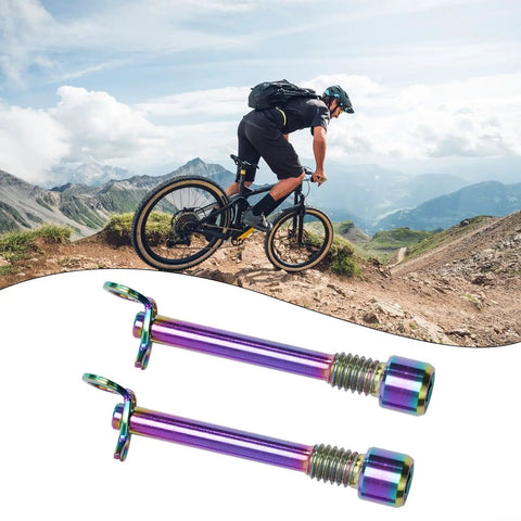 Gold Alloy Hydraulic Disc Brake Caliper Pin And Latch Screw Kit For Mountain Road Bikes Dazzle Finish Lightweight Hardware Set With Circlip 2 Pieces on mountain bike