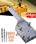 Pro Grade Handheld Drill Locator Guide With Pin Set For 6mm 8mm And 10mm Holes, gray ABS alloy, 44pcs kit