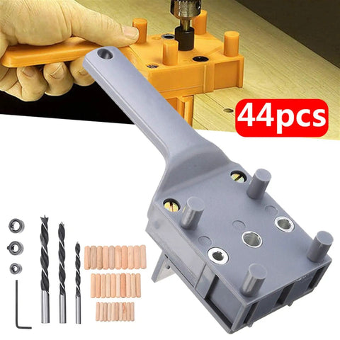 Pro Grade Handheld Drill Locator Guide With Pin Set For 6mm 8mm And 10mm Holes, gray ABS alloy, 44pcs kit