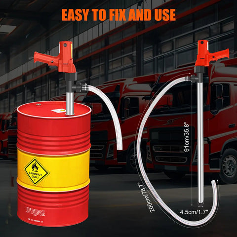 Heavy Duty 110V Electric Fuel Transfer Pump Delivering 1980W For Quick Diesel And Oil Transfers with stainless steel tube setup.