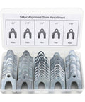 144 Piece Auto Alignment Shim Kit With Metal Spacers For Camber Caster And Toe Adjustment In One Sixteenth, One Thirty Second, One Sixty Fourth, And One Eighth Inch Sizes Gearhead Friendly in open box