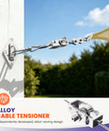 Shade Sail Hardware Kit With 24 Foot Stainless Steel Wire For Rectangle Sun Shade Installation, Rugged 304 Stainless Rigging For Outdoor Patio Canopies, Easy Mount, Weather Resistant, Secure Support, No Fuss, Long Lasting, wall-mounted cable tensioner with shade sail wire