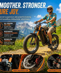 Beefy 6000W Dual Motor Electric Bike For Adults Cranking 52 Mph With A Massive 60V 80Ah Battery Running 300 Miles on a trail.