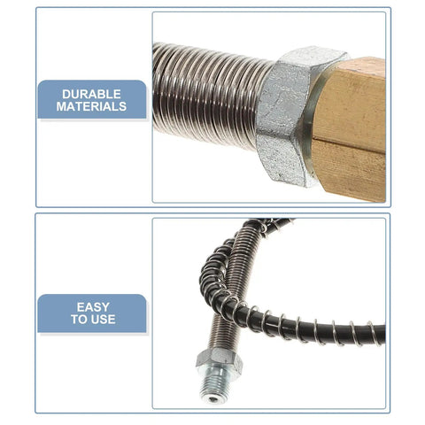 Heavy Duty High Pressure Pump Hose Metal Coil Tube Connector Great For Air Inflation Pumps And Pressure Washers Plus High Temp Resistant Lightweight Design Keeps Flow Smooth No Leaks Found During Hot Summer Grind At Home Or Shop. metal coil hose connector with brass fitting