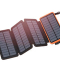 Outdoor Solar Charger 25000mAh With Four Solar Panels USB C Power Bank Featuring 3A Fast Charge And Three USB Outputs