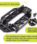Pro Grade Aluminum Door Hinge Jig For Quick Install And Precise Fit with adjustable clamps and rubber anti-slip design.