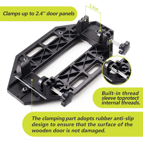 Pro Grade Aluminum Door Hinge Jig For Quick Install And Precise Fit with adjustable clamps and rubber anti-slip design.