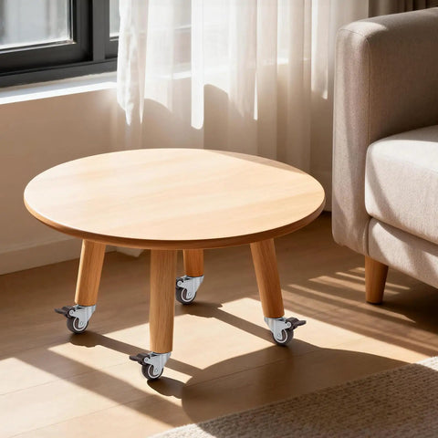 1.5 Inch Rubber Caster Wheels With Brake And Bonus Tools Ultra Smooth Roll Swivel Casters 360 Degree Turning for coffee table in living room.