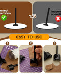 Instructions for using 7 Piece Leather Punch Set 15mm To 45mm Corner And Half Round Holes Kit For Belts Wallets And Bags displayed