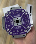 ESPTRS Arrow Welding Magnet, purple metal construction, 28 lb capacity, multi-angle positioning (front view)