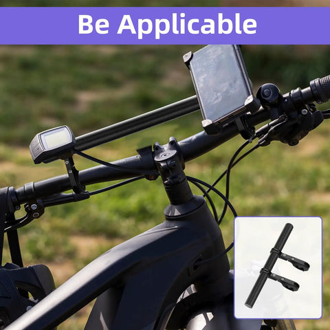 Two Piece Bike Handlebar Extender Kit With 10cm Or 30cm Length Single And Double Clamp Mounts on bike for lamp GPS speedometer