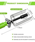 Steering Wheel Lock Plate Remover And Compressor Puller Tool With dimensions and features detailed, green handle
