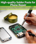 Using All Purpose Solder Flux Paste 100g For Electronics And PCB Repair Lead Free Formula Multi Metal Soldering Aid on circuit board