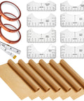 All In One Heat Press Kit With 6 PTFE Sheets 12 By 16 Inches 8 T Shirt Alignment Rulers 3 Heat Resistant Tapes