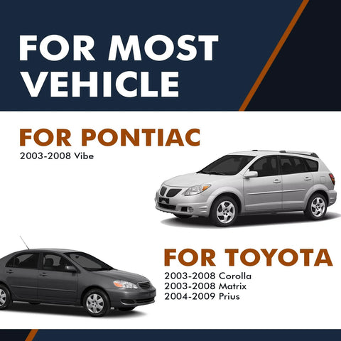 Image showing a Pontiac Vibe 2003-2008 and Toyota models 2003-2008 Corolla, 2003-2008 Matrix, 2004-2009 Prius.