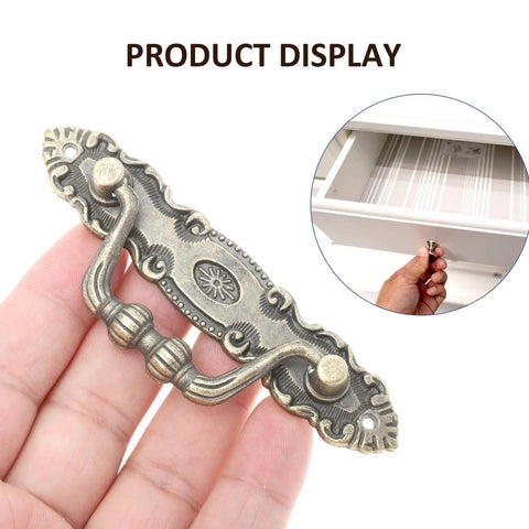 4 Pack Vintage Zinc Alloy Drawer Pulls Handles With Gold Finish For Dresser Cabinets And Furniture Antique Cabinet Knobs Retro Decor