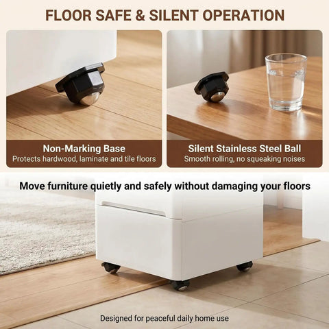 4 Pack Self Adhesive Swivel Caster Wheels With Tapes And Screws for moving furniture safely on hardwood floors