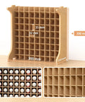 Badass Heavy Duty Model Paint Storage Rack Holds Seventy Two Acrylic Bottles Killer Layout For Your Hobby Bench side view with dimensions